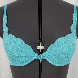Victoria Secret Demis Teal Lace Underwire Bra 34B